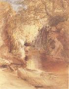 Samuel Palmer A Cascade in Shadow,Drawn on the Spot,near the Function of the Machno and Conway,North Wales oil